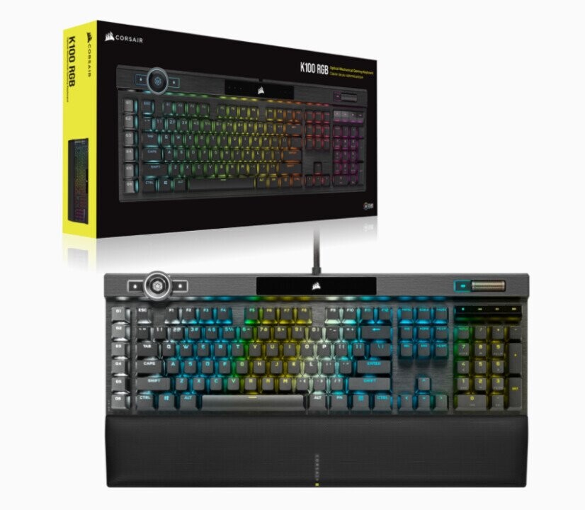 CORSAIR K100 RGB Mechanical Gaming Keyboard, OPX Switch, NA Layout, Wired, Black (Фото 2)