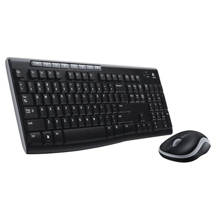 Logitech MK270 Wireless Keyboard+Mouse, Black, Silver, Mouse included, English, Numeric keypad, USB (Фото 2)