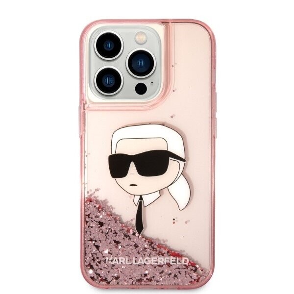 Karl Lagerfeld KLHCP14XLNKHCP iPhone 14 Pro Max 6,7" różowy|pink hardcase Glitter Karl Head (Attēls 3)