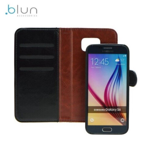 Blun Twin 2in1 Эко кажаный чехол-книжка с магнитным чехлом-крышкой LG G6 H870 / H871 Черный (Фото 1)