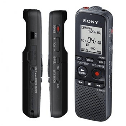 Sony Digital Voice Recorder ICD-PX470 Black, Stereo, MP3/L-PCM, 59 Hrs 35 min, MP3 playback (Фото 1)