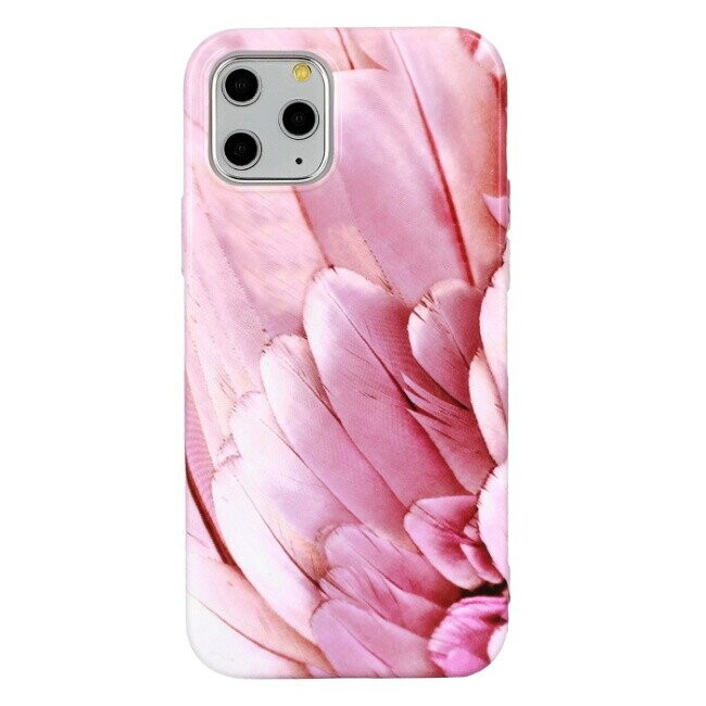 TakeMe Marble flower TPU чехол-крышка для Apple iPhone 12 / 12 Pro Розовый (Фото 2)