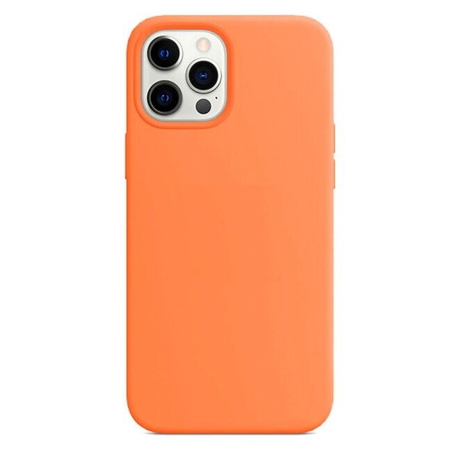 Riff Plāns & Mīksts silikona aizmugures maks ar mīkstu iekšpusi priekš Apple iPhone 12 mini Oranžs (Attēls 2)