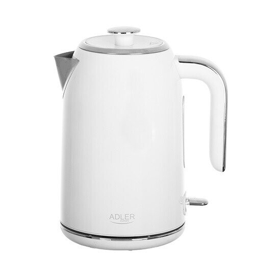 Adler Kettle AD 1341 Electric, 2200 W, 1.7 L, Stainless steel, 360° rotational base, White (Attēls 1)