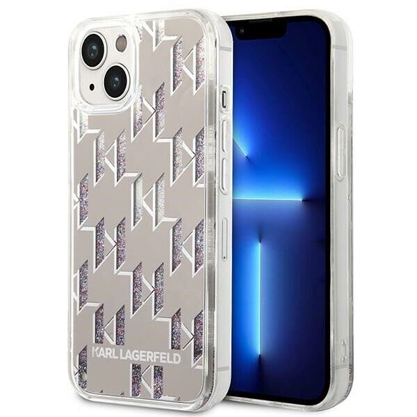 Karl Lagerfeld KLHCP14SLMNMS iPhone 14 6,1" hardcase srebrny|silver Liquid Glitter Monogram (Фото 1)