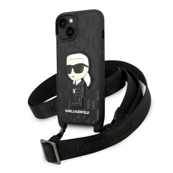 Karl Lagerfeld KLHCP14SSTKMK iPhone 14 6,1" czarny|black hardcase Monogram Ikonik Patch (Attēls 1)