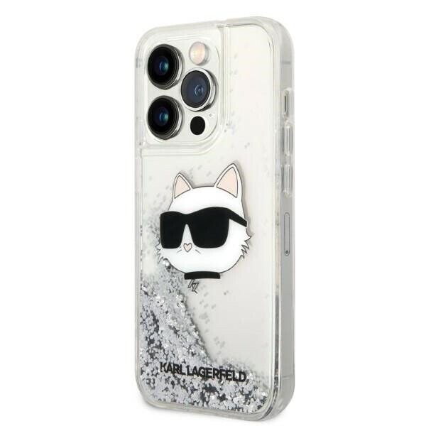 Karl Lagerfeld KLHCP14XLNCHCS iPhone 14 Pro Max 6,7" srebrny|silver hardcase Glitter Choupette Head (Attēls 2)