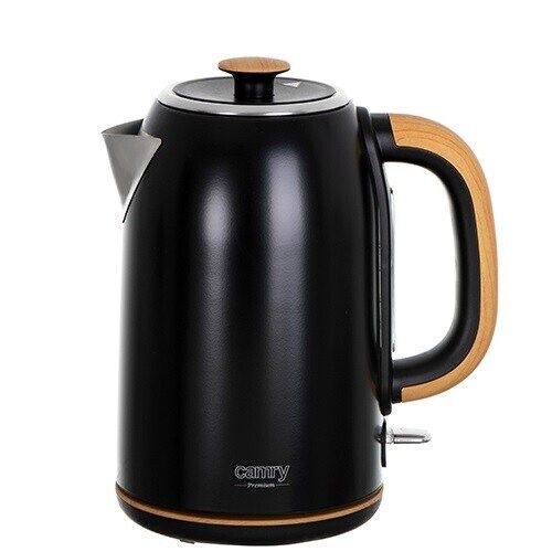 Camry Kettle CR 1342 Electric, 2200 W, 1.7 L, Stainless steel, 360° rotational base, Black (Attēls 1)