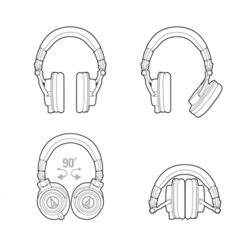 Audio Technica Headphones ATH-M50XWH 3.5mm (1/8 inch), Headband/On-Ear, White (Attēls 8)
