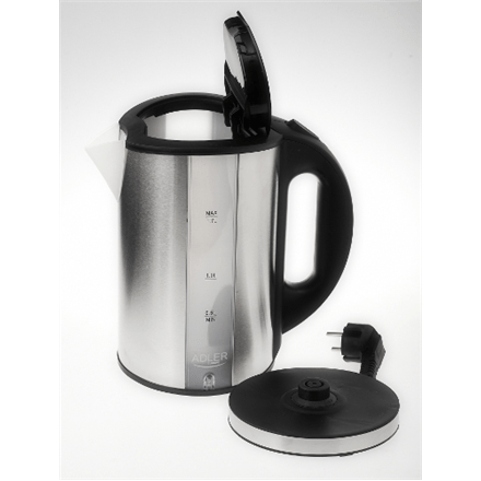 Adler AD 1216 Standard kettle, Stainless steel, Stainless steel, 2000 W, 360° rotational base, 1.7 L (Attēls 4)