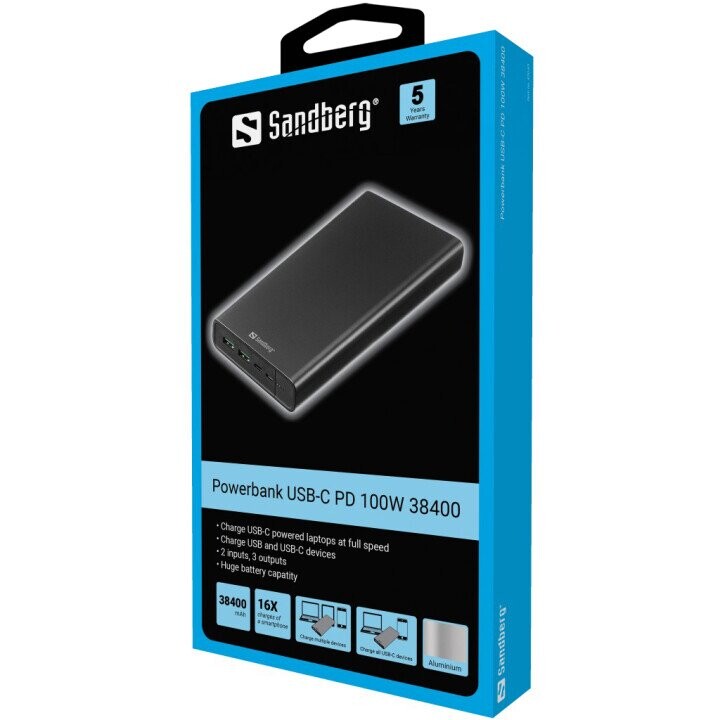Sandberg Powerbank USB-C PD 100W 38400 (Фото 2)