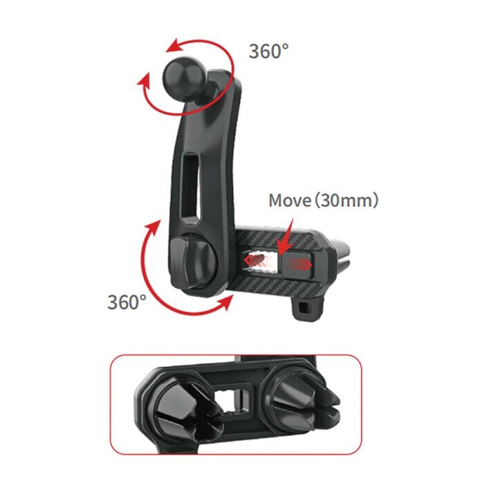 ColorWay Magnetic Car Holder For Smartphone  Air Vent-3 Gray, Adjustable, 360 ° (Attēls 1)