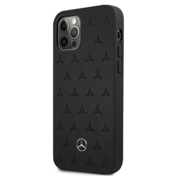 Mercedes MEHCP12LPSQBK iPhone 12 Pro Max 6,7" czarny|black hardcase Leather Stars Pattern (Фото 2)