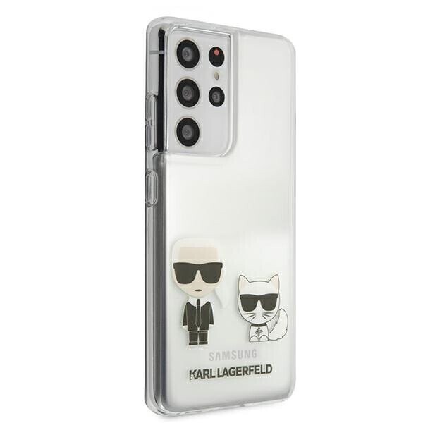 Karl Lagerfeld KLHCS21LCKTR S21 Ultra G998 hardcase Transparent Karl & Choupette (Attēls 4)