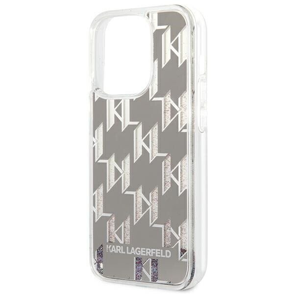 Karl Lagerfeld KLHCP14XLMNMS iPhone 14 Pro Max 6,7" hardcase srebrny|silver Liquid Glitter Monogram (Attēls 6)