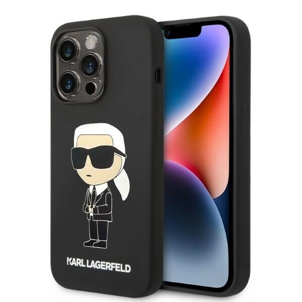 Karl Lagerfeld KLHMP14XSNIKBCK iPhone 14 Pro Max 6,7" hardcase czarny|black Silicone Ikonik Magsafe (Attēls 1)
