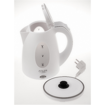 Adler AD 1207 Standard kettle, Plastic, White, 2000 W, 1.5 L, 360° rotational base (Фото 5)