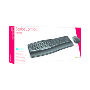 Microsoft L3V-00021 Sculpt Comfort Desktop Standard, Wireless, Keyboard layout EN, Black, Mouse included, Numeric keypad (Attēls 7)