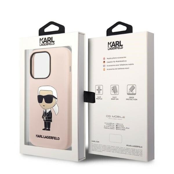 Karl Lagerfeld KLHMP14LSNIKBCP iPhone 14 Pro 6,1" hardcase różowy|pink Silicone Ikonik Magsafe (Attēls 8)