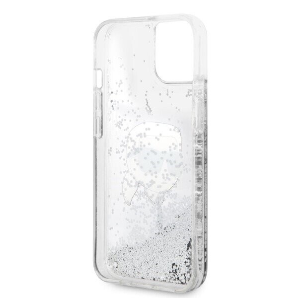 Karl Lagerfeld KLHCP14SLNKHCH iPhone 14 6,1" srebrny|silver hardcase Glitter Karl Head (Attēls 7)
