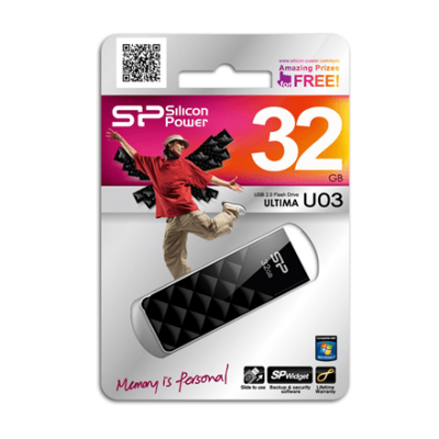 Silicon Power Ultima U03 32 GB, USB 2.0, Black (Attēls 1)