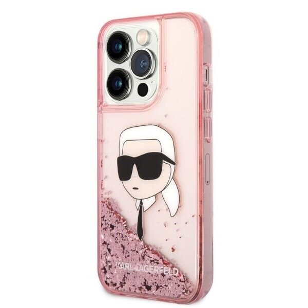 Karl Lagerfeld KLHCP14XLNKHCP iPhone 14 Pro Max 6,7" różowy|pink hardcase Glitter Karl Head (Attēls 2)