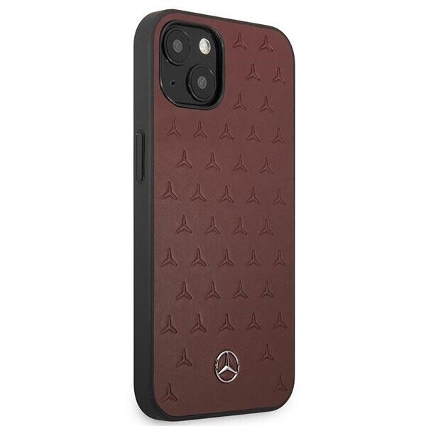 Mercedes MEHCP13MPSQRE iPhone 13 6,1" czerwony|red hardcase Leather Stars Pattern (Фото 4)