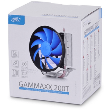 Deepcool "Gammaxx 200T" universal cooler, 2 heatpipes, 120mm PWM fan,  Intel Socket LGA115X / 775, 95 W TDP and AMD Socket FMxx/AMxx, 100W TDP  Cooler (Attēls 9)