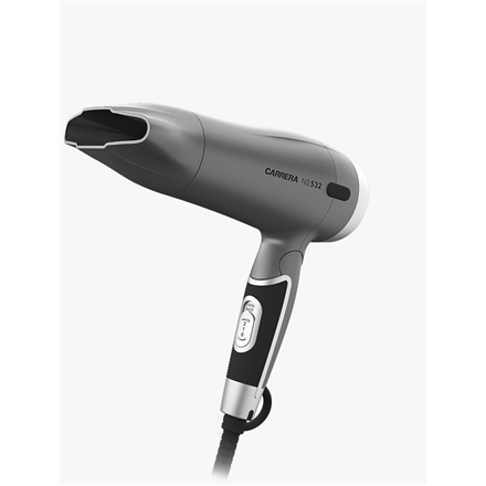 Carrera 532 Compact Hairdryer  Ionic function, Foldable handle, 1600 W, Silver/Black (Фото 2)