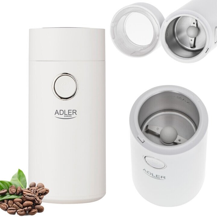 Adler Coffee Mill AD 4446ws 150 W, Coffee beans capacity 75 g, White (Attēls 7)