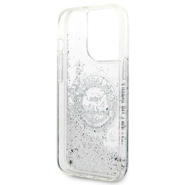 Karl Lagerfeld KLHCP14XLCRSGRS iPhone 14 Pro Max 6,7" srebrny|silver hardcase Liquid Glitter RSG (Attēls 7)