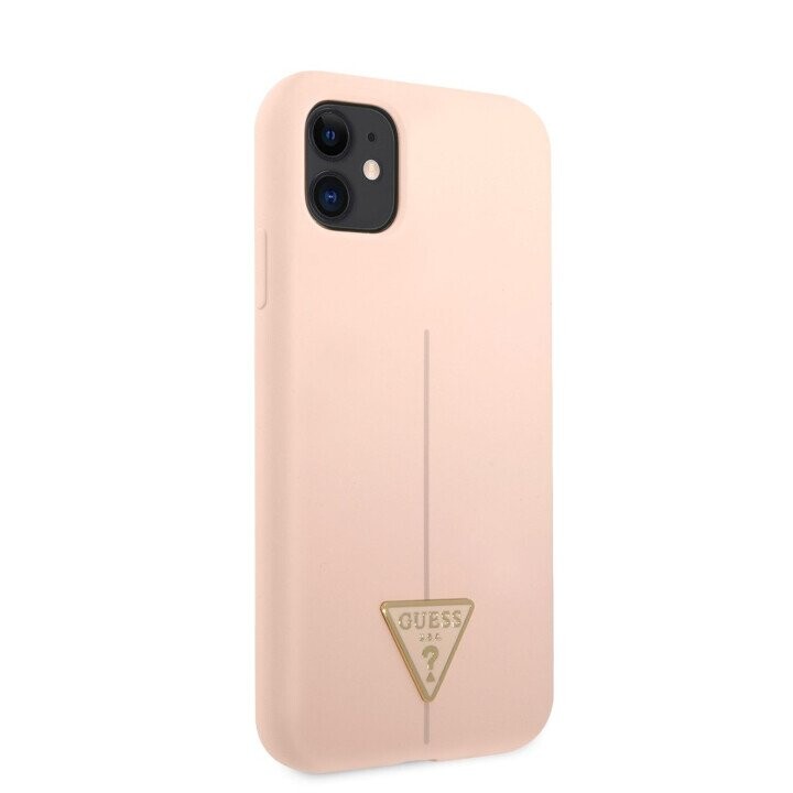 Guess Silicone Line Triangle Case for iPhone 11 Pink (Attēls 2)
