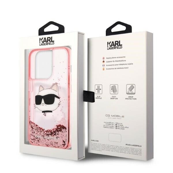 Karl Lagerfeld KLHCP14XLNCHCP iPhone 14 Pro Max 6,7" różowy|pink hardcase Glitter Choupette Head (Attēls 8)