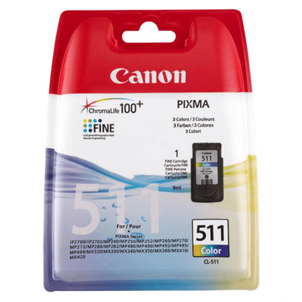 Canon CL-511 Tri-Colour Ink Cartridge, Cyan, Magenta, Yellow (Attēls 2)