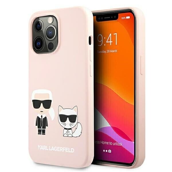 Karl Lagerfeld KLHMP13LSSKCI iPhone 13 Pro  | 13 6,1" hardcase jasnoróżowy|light pink Silicone Ikonik Karl & Choupette Magsafe (Attēls 2)