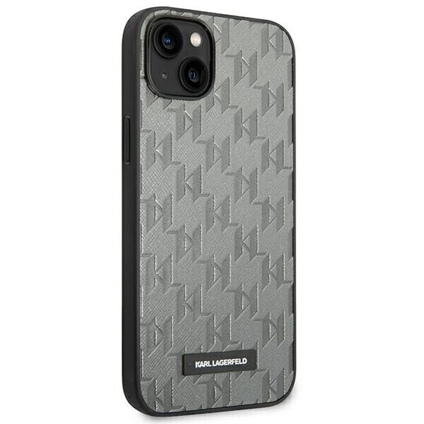 Karl Lagerfeld KLHCP14SSAKLHPG iPhone 14 6,1" hardcase szary|grey Saffiano Mono Metal Logo (Фото 4)