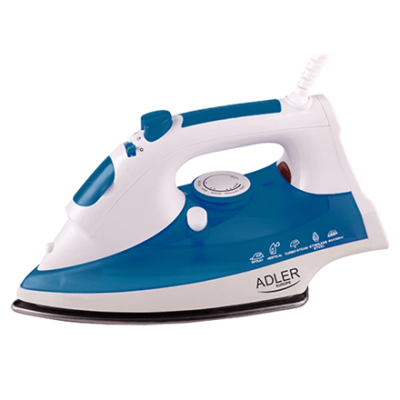 Iron Adler AD 5022 White/Blue, 2200 W, With cord, Anti-scale system, Vertical steam function (Фото 1)