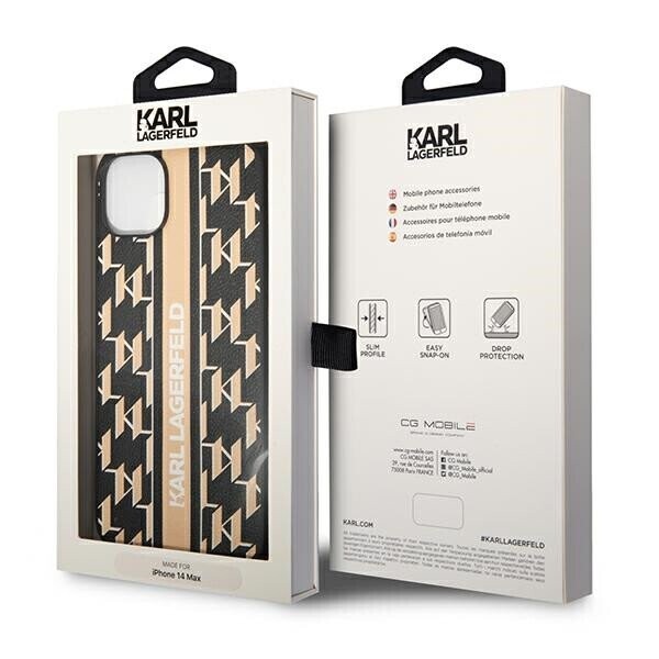 Karl Lagerfeld KLHCP14SPGKLSKW iPhone 14 6,1" hardcase brązowy|brown Monogram Stripe (Фото 8)