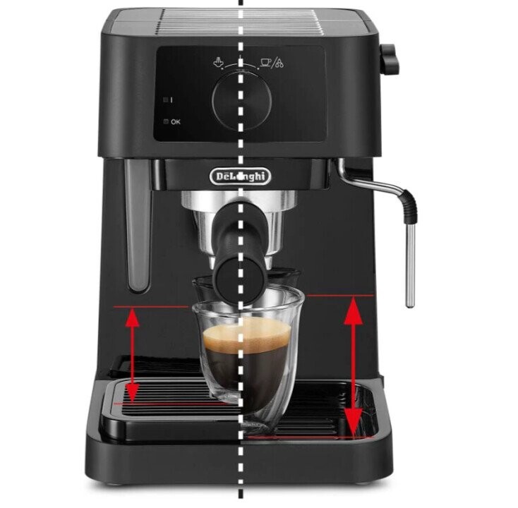 Delonghi Coffee Maker EC230 Pump pressure 15 bar, Built-in milk frother, 1100 W, Semi-automatic, Black (Attēls 3)