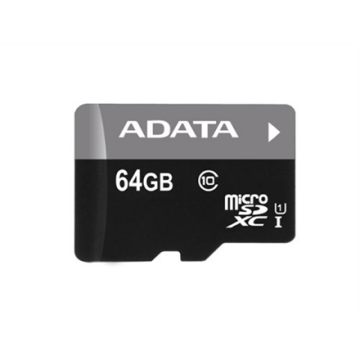 ADATA Premier UHS-I 64 GB, MicroSDXC, Flash memory class 10, SD adapter (Фото 1)
