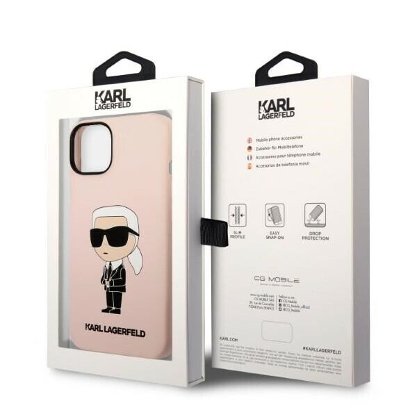 Karl Lagerfeld KLHMP14SSNIKBCP iPhone 14 6,1" hardcase różowy|pink Silicone Ikonik Magsafe (Фото 8)