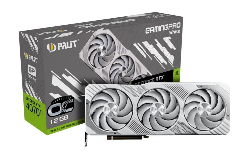 Graphics Card|PALIT|NVIDIA GeForce RTX 4070 Ti|12 GB|GDDR6X|192 bit|PCIE 4.0 16x|GPU 2310 MHz|1xHDMI|3xDisplayPort|NED407TV19K9-1043W (Attēls 1)