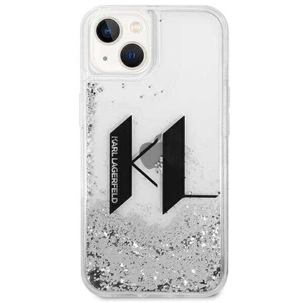 Karl Lagerfeld KLHCP14SLBKLCS iPhone 14 6,1" srebrny|silver hardcase Liquid Glitter Big KL (Attēls 3)