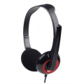 Gembird MHS-002 Stereo headset 3.5 mm, Black/Red, Built-in microphone (Attēls 1)