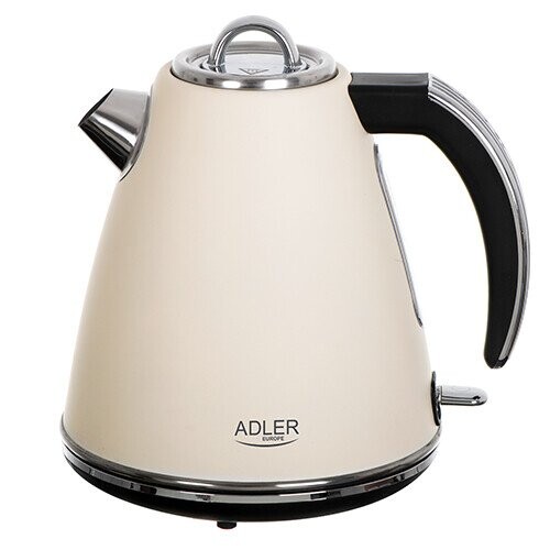 Adler Kettle AD 1343c Electric, 2200 W, 1.5 L, Stainless steel, 360° rotational base, Creme (Attēls 1)