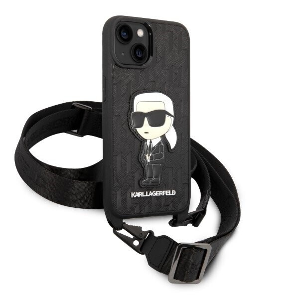 Karl Lagerfeld KLHCP14SSTKMK iPhone 14 6,1" czarny|black hardcase Monogram Ikonik Patch (Attēls 3)