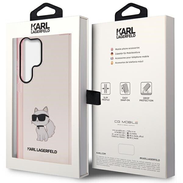Karl Lagerfeld KLHCS23LHNCHTCP S23 Ultra S918 różowy|pink hardcase Ikonik Choupette (Attēls 8)