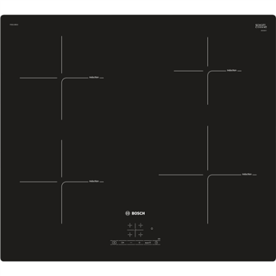 Bosch PIE611BB1E Induction, Number of burners/cooking zones 4, Black, Display, Timer (Attēls 1)