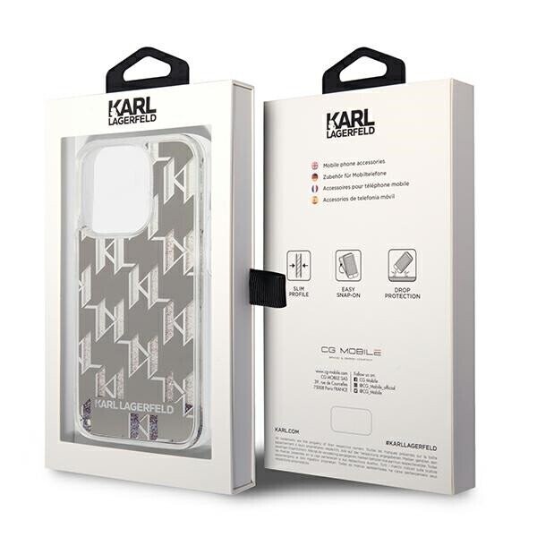 Karl Lagerfeld KLHCP14XLMNMS iPhone 14 Pro Max 6,7" hardcase srebrny|silver Liquid Glitter Monogram (Фото 8)