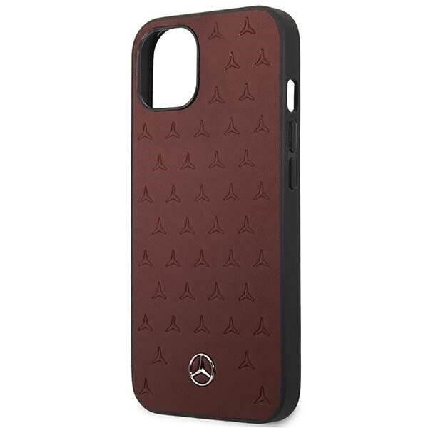 Mercedes MEHCP13MPSQRE iPhone 13 6,1" czerwony|red hardcase Leather Stars Pattern (Фото 6)